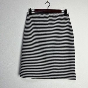 George Size Small Stripe Skirt Knit White Black Stripes Classic Basic Workwear